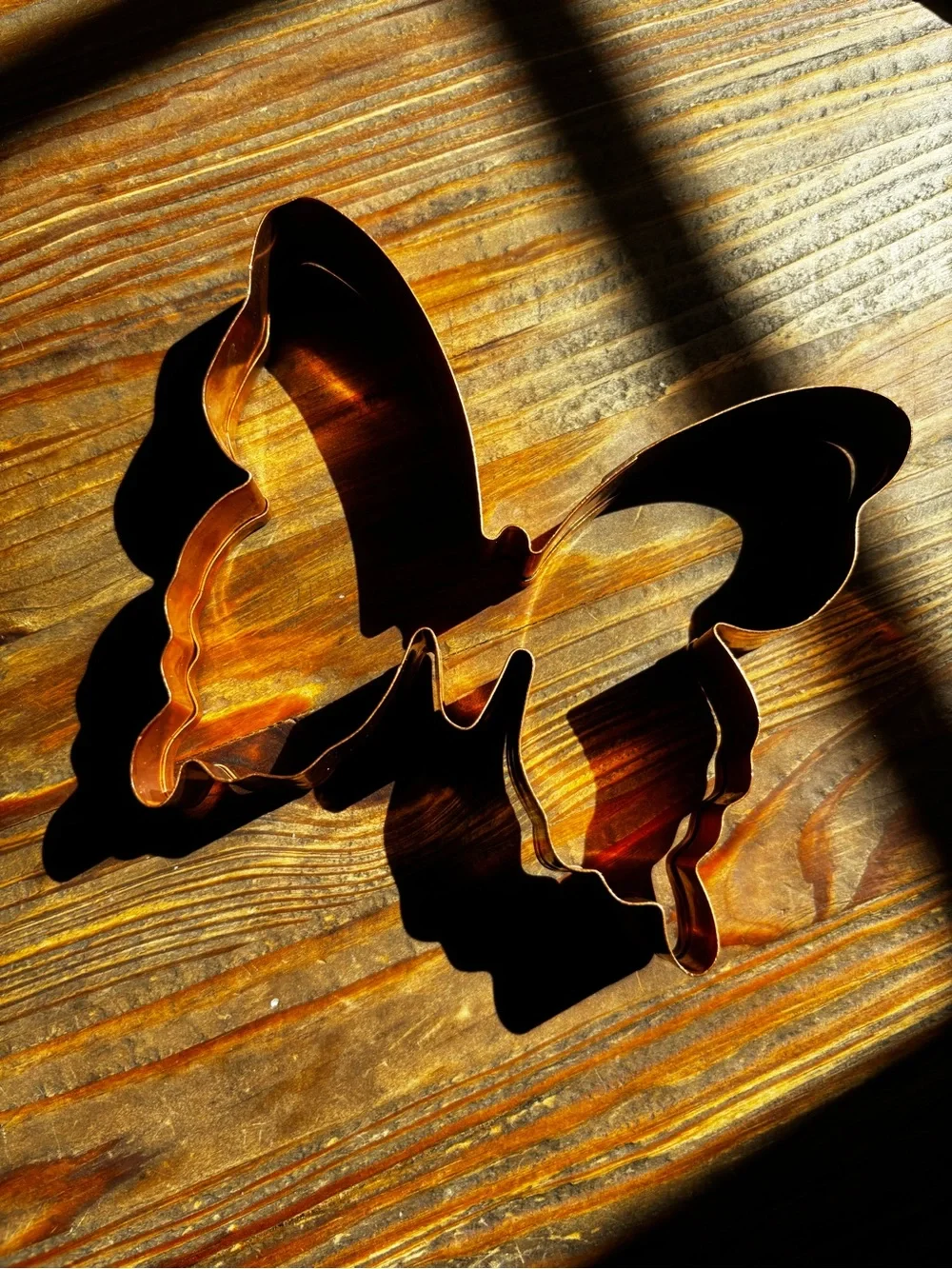 Handcrafted Copper Butterfly cookie cutter / Wall Art - Copper Finish